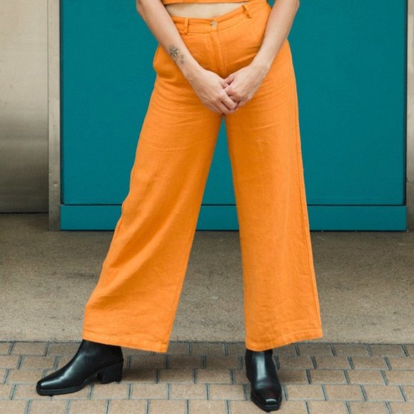 PALOMA WOOL Orange Linen Pant Suit Set - Picture 8 of 8